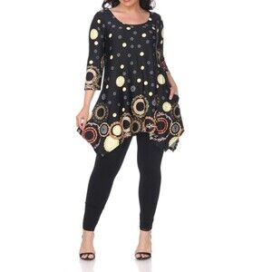 White Mark Successfully Comfortable,tops Tunic 2XL Polyester Spandex, 22 Inch Of